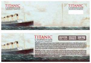 Billets de Titanic l'exposition -|-KIKDESIGN.ca - Branding-Web-Media - Agence web - SEO - Graphisme - Logo - Pub - Imprimerie - Création - Montages - Vidéo - Audio - 3D - Gestion de médias sociaux