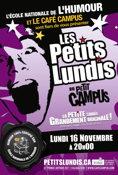 ENH-École-Nationale-de-lHumour-posters-Les-Petits-Lundis-02-by-KikDesign.ca