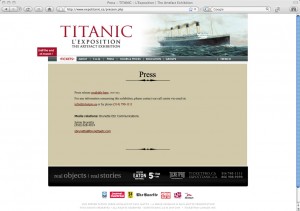Siteweb (2009) - Titanic l'Exposition | KIKDESIGN.ca - Branding-Web-Media - Agence web - SEO - Graphisme - Logo - Pub - Imprimerie - Création - Montages - Vidéo - Audio - 3D - Gestion de médias sociaux